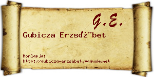 Gubicza Erzsébet névjegykártya