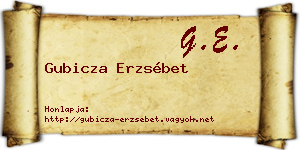 Gubicza Erzsébet névjegykártya